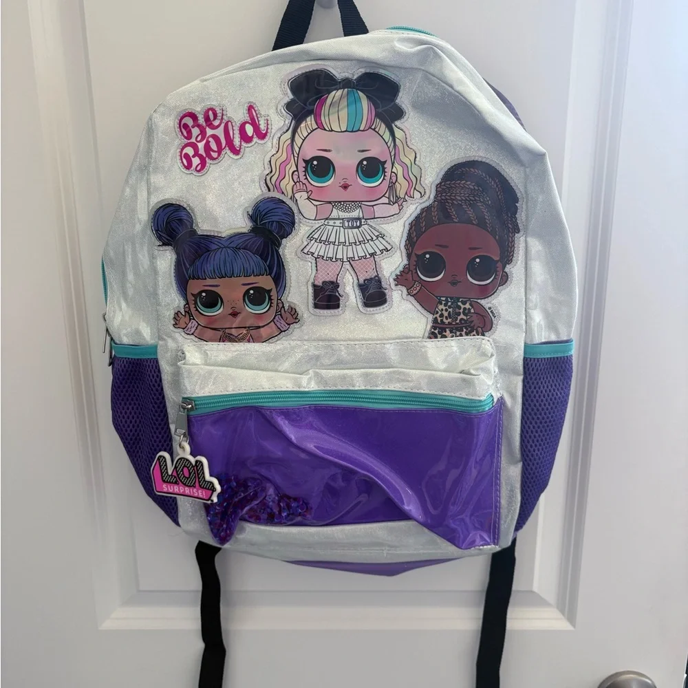 L.O.L. Surprise! Silver and Purple Kids Backpack